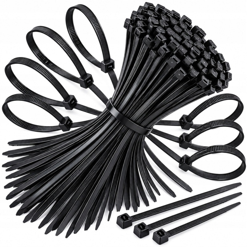 Opaski Zaciskowe Trytytki Czarne 100SZT. 250X4,8 Zipy Zestaw Opasek