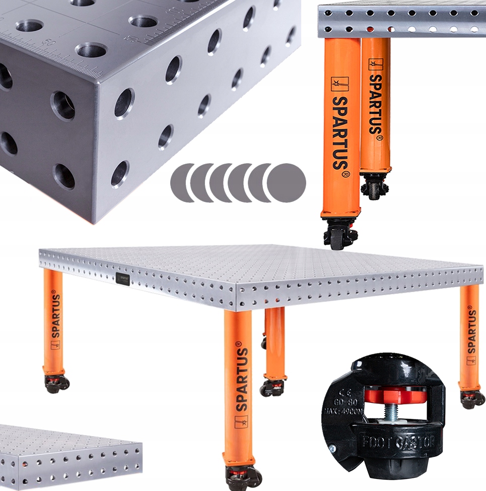 Profesionální Svařovací Stůl Spartus Hermes 3D 2000x1000x100 mm D16 4 Nohy