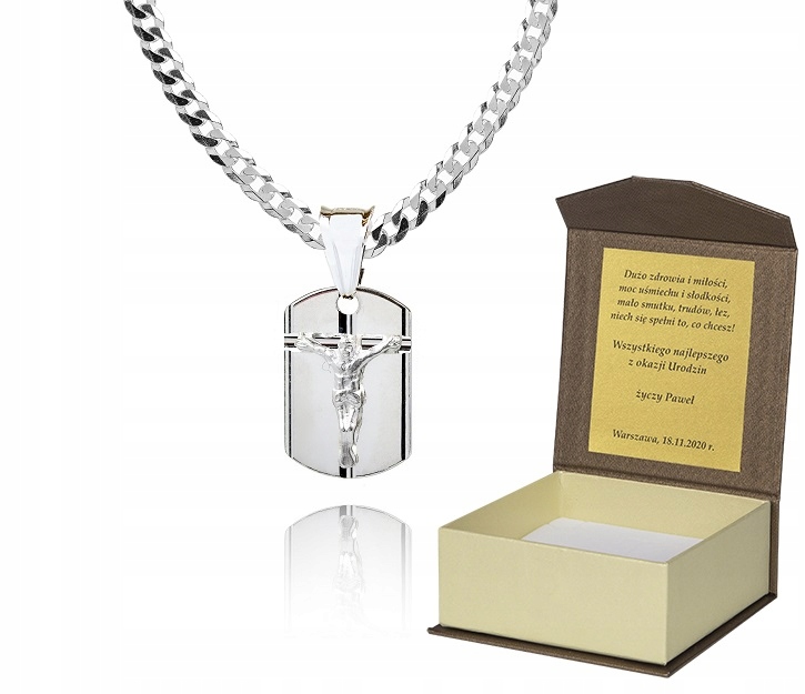 925 Stříbrný řetízek medailonek Dedikace 50 cm P2M1