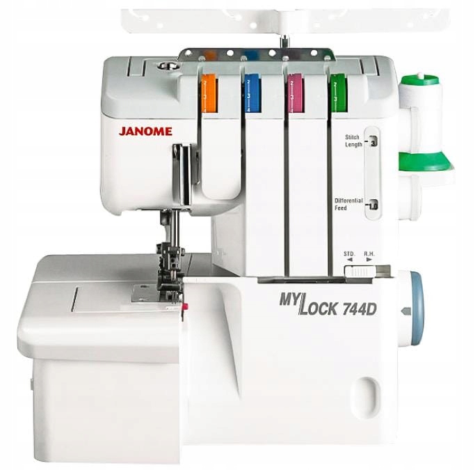 Janome 744D owerlok domowy 4 nitkowy z wolnym ramieniem mereżka
