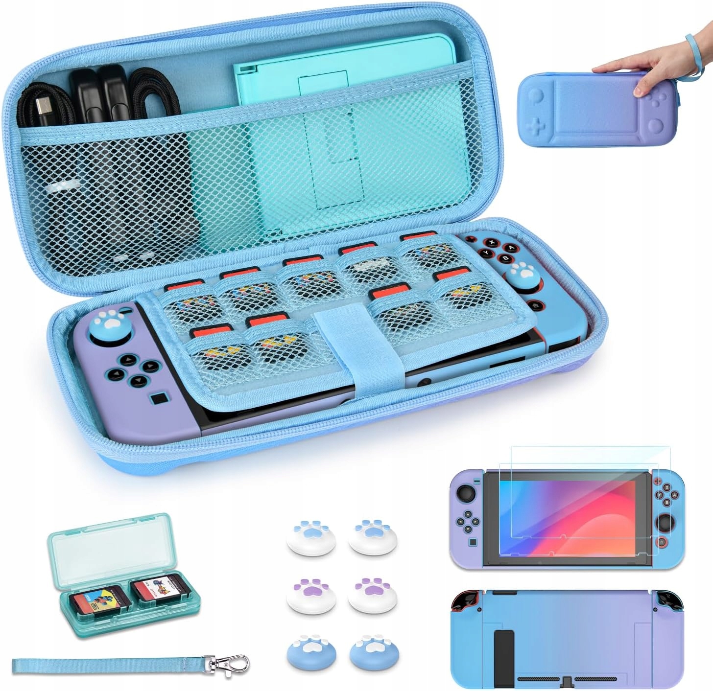 Etui pokrowiec na Nintendo Switch 2017 z akcesoriami 14w1