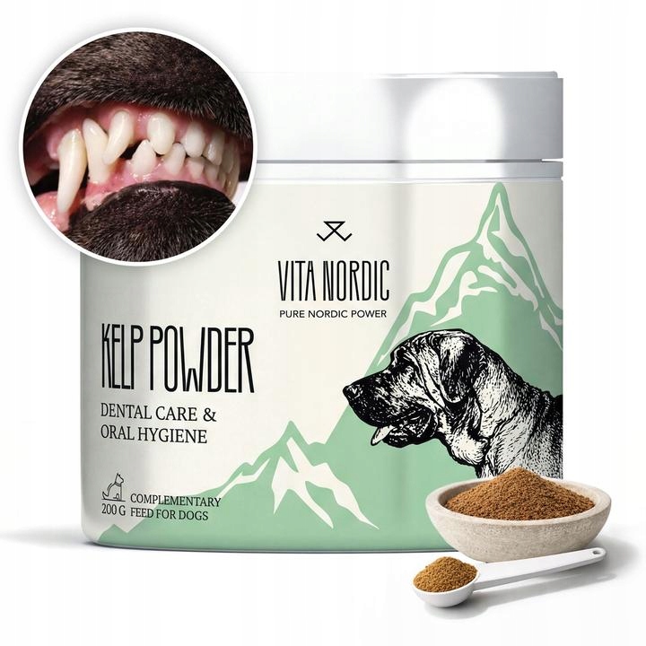 Vita Nordic Dental dla psa naturalny proszek na kamień nazębny 290 porcji