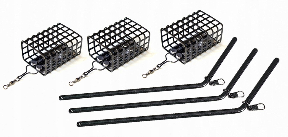 ZESTAW 3 x KOSZYK KOSZYCZEK 20 GR +3 x RURKA ANTYSPLATANIOWA 15 cm GRUNT