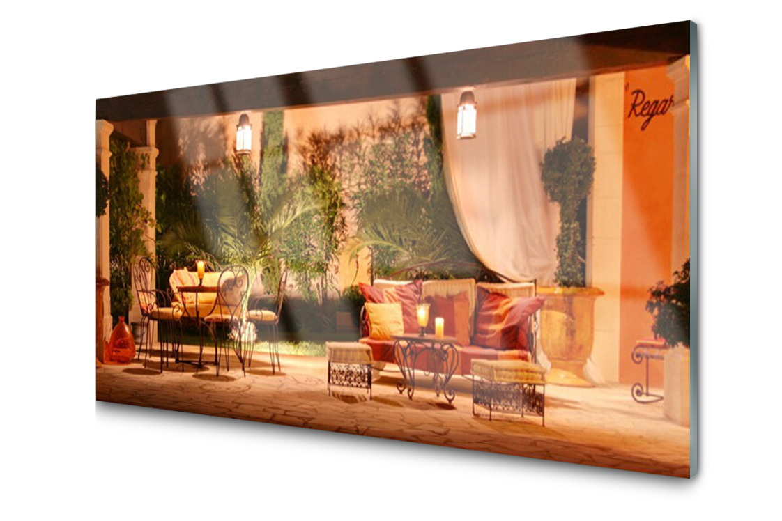 

Panel szklany dekor Restauracja 140x70 + Klej