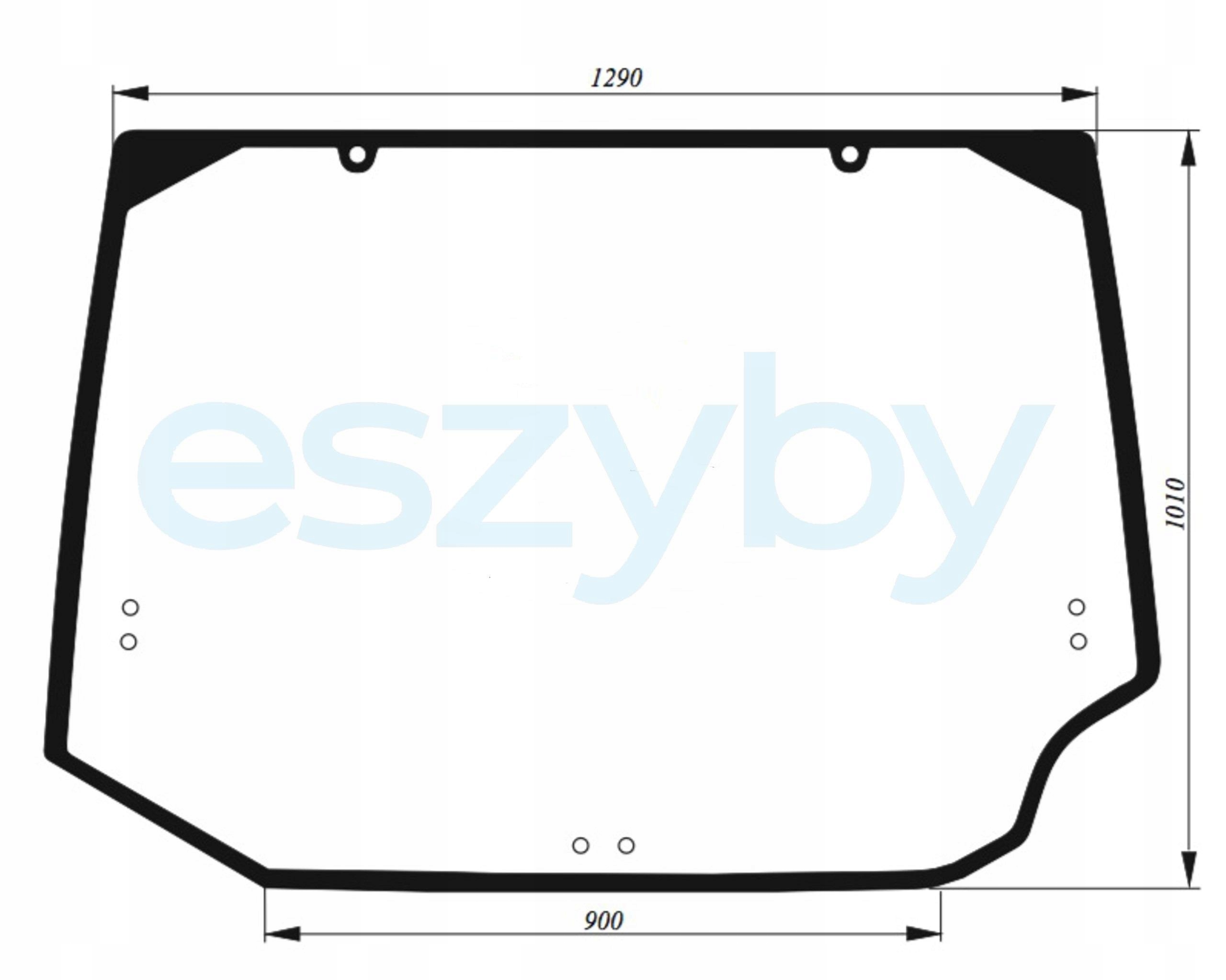 sklo New Holland T 8000 Tg 210 230 255 285 zadní