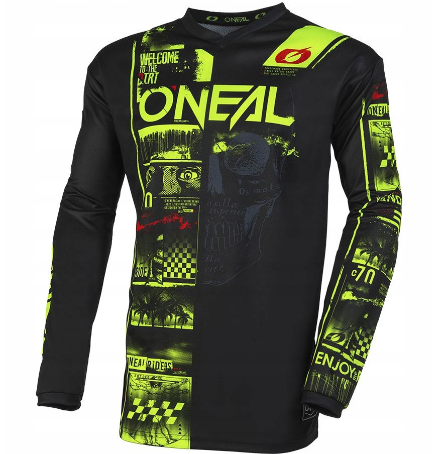 Mikina Tričko O'neal Element Attack V.23 jersey černá neonová žlutá M