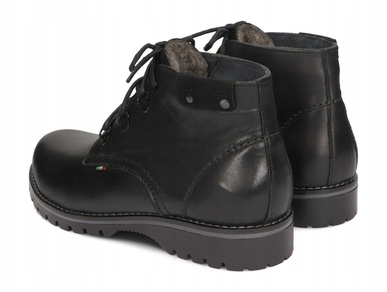 KOZAKI MĘSKIE OBUWIE ZIMOWE SKÓRA 359 CZARNY 43 Oryginalne opakowanie producenta pudełko
