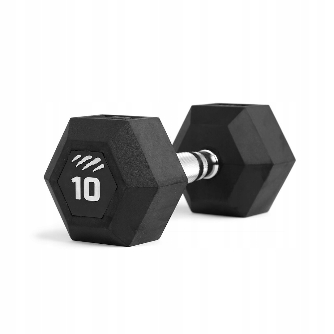 Hantla gumowana tiguar Hex 10 kg trening siłowy, funkcjonalny, cross