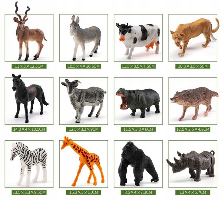 FIGURKI ZWIERZĄT DO ZABAWY SAFARI ZOO ZESTAW 58 EL. Marka Doris