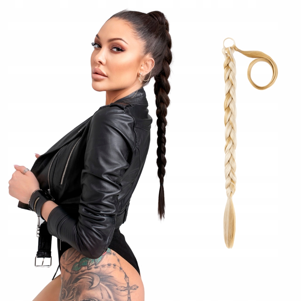 Připínací cop vlasy culík na gumičce 55 cm #86/60 blond baleyage dopinka