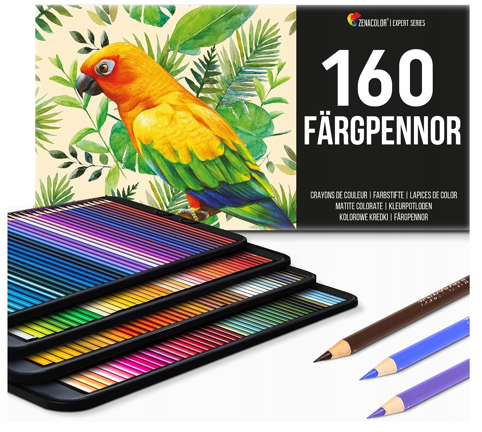 Pastelky Pro Umělce Profesionální Zenacolor 160 Barev S Krabičkou
