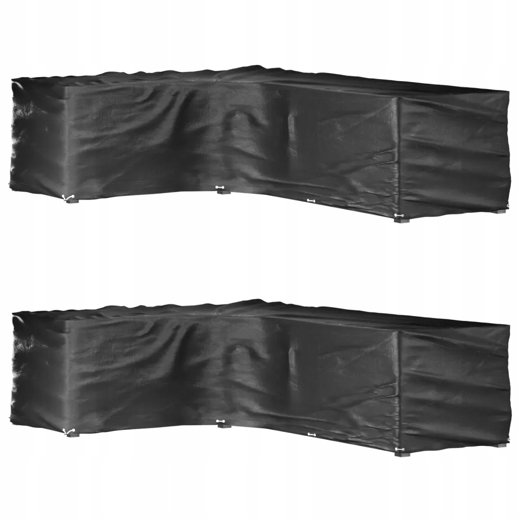 Černý obal na zahradní nábytek 220 x 285 x 80 cm, Pe, 2 ks
