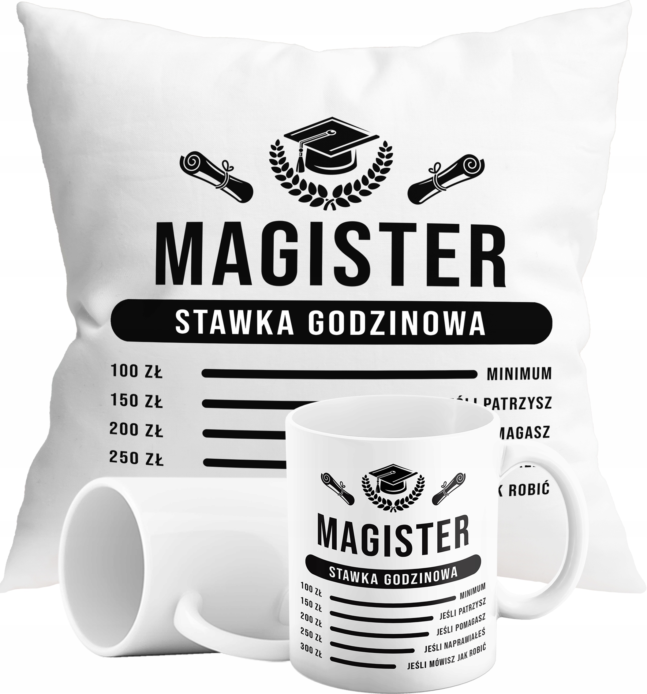 

Zestaw Kubek+poduszka Magister Stawka Parodia