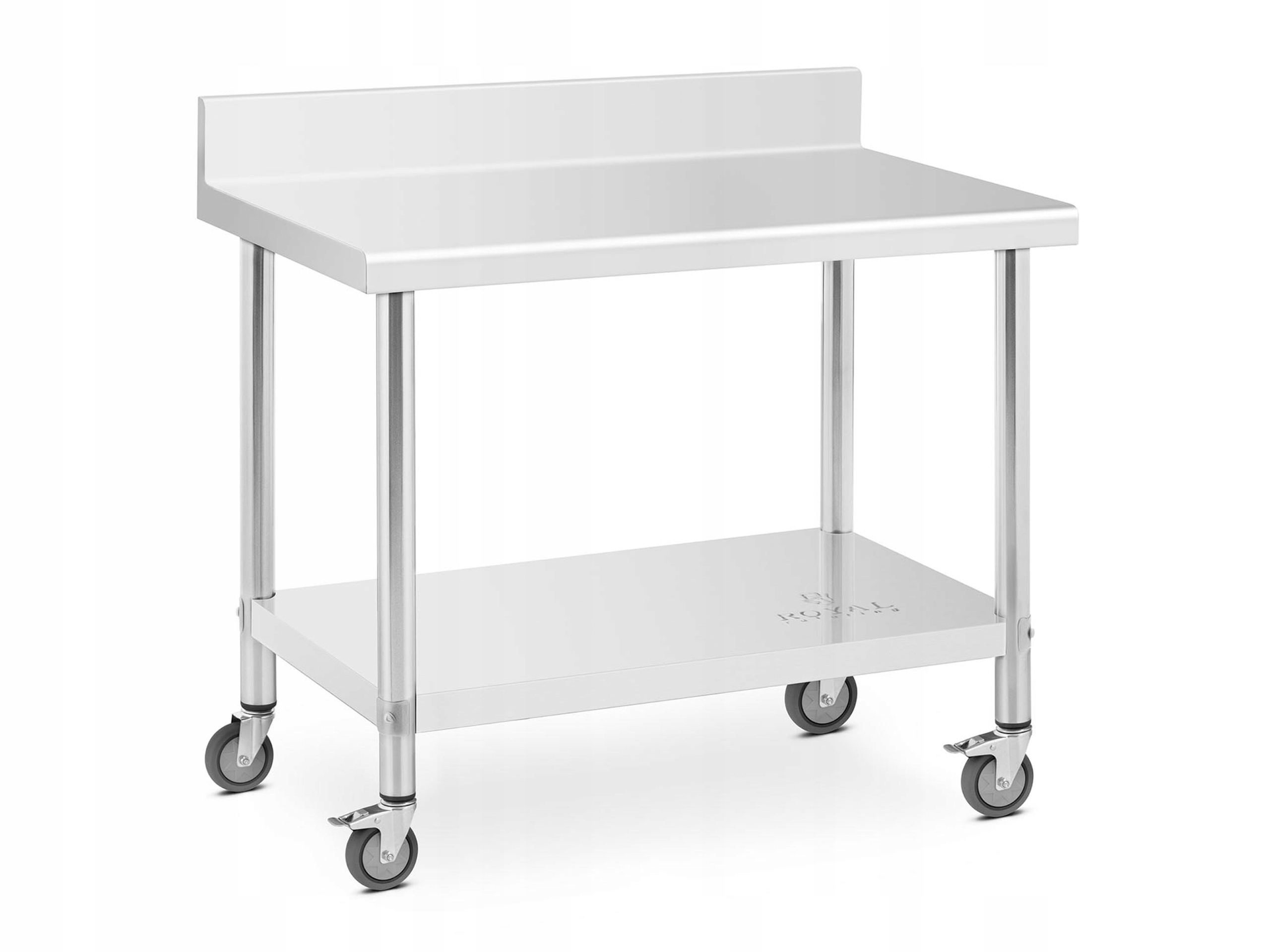 GASTRONOMICZNY STÓŁ BLAT 100x60cm PÓŁKA RANT KÓŁKA