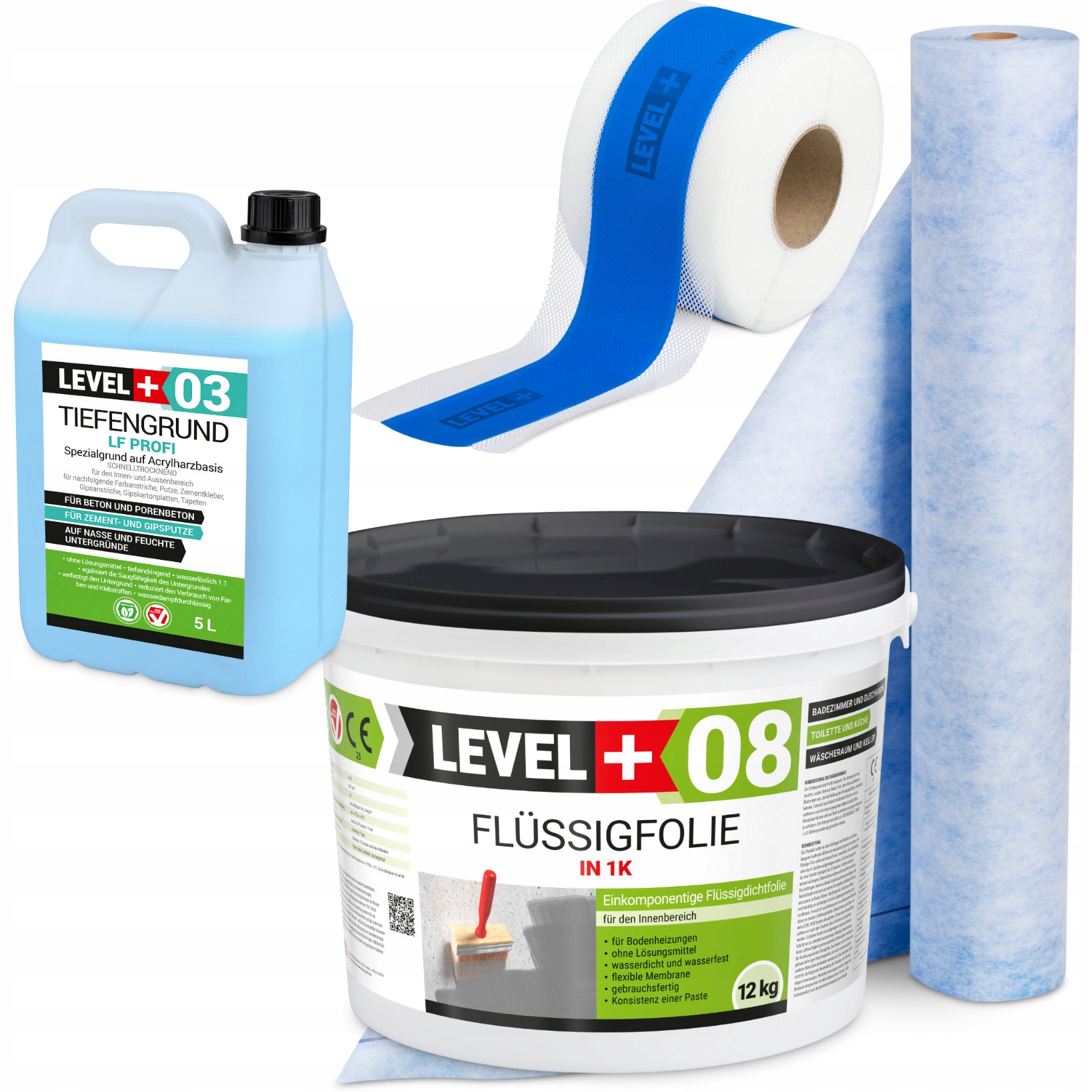 Hydroizolace Fólie 12 kg Rohož 1 m Páska 5 m Zem 5 l