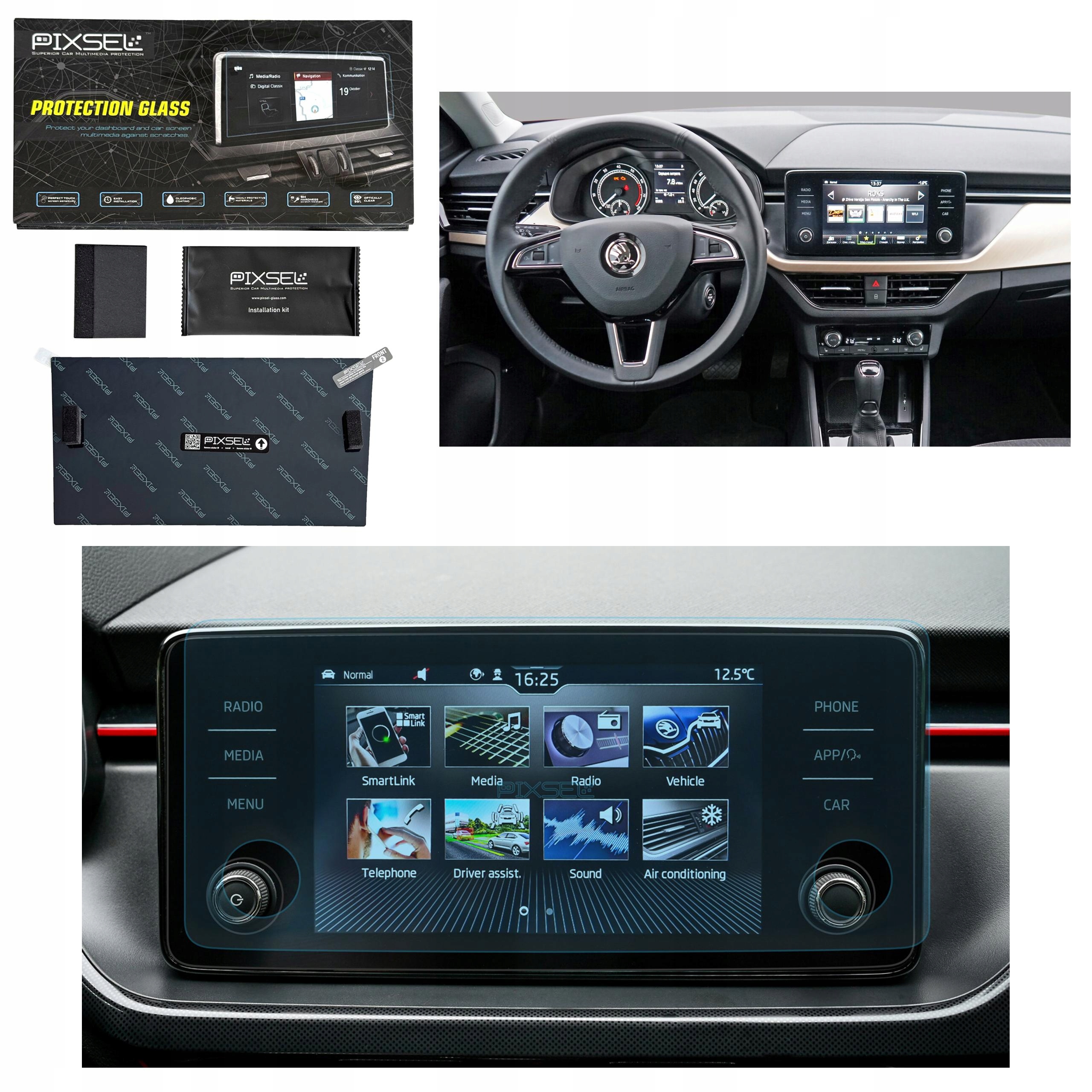 Antyodciskowe Matowe Szkło Ochronne Skoda SCALA-12.5“ 2024-na monitor