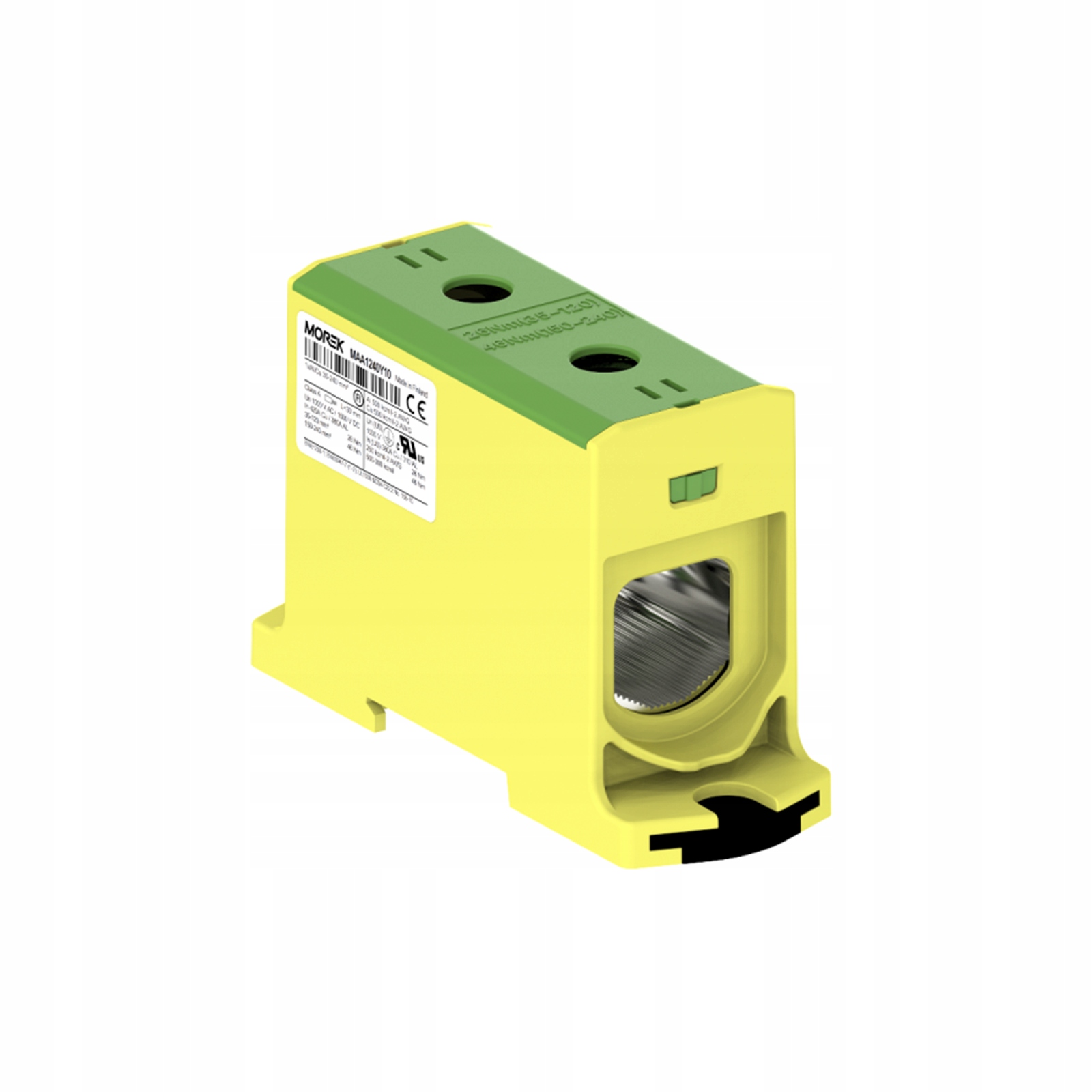 Univerzální svorka žlutozelená 1xAl/Cu 35-240 mm² 1500V kolejnicová spojka