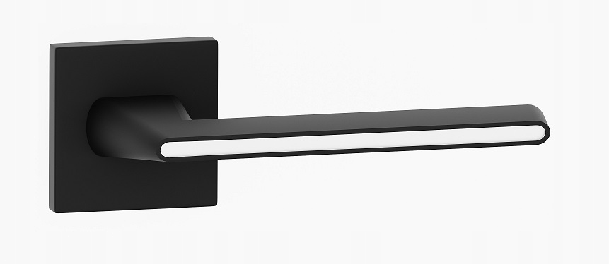 dveřní klika komplet rozety štítek Efenia čtvercová černá bílá