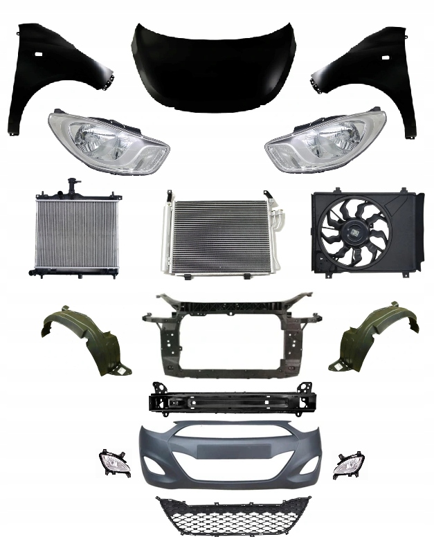 HYUNDAI I10 PA РЕСТАЙЛИНГ 2011-2013 КОМПЛЕКТ ПЕРЕД ПЕРЕДНЯЯ ПАНЕЛЬ