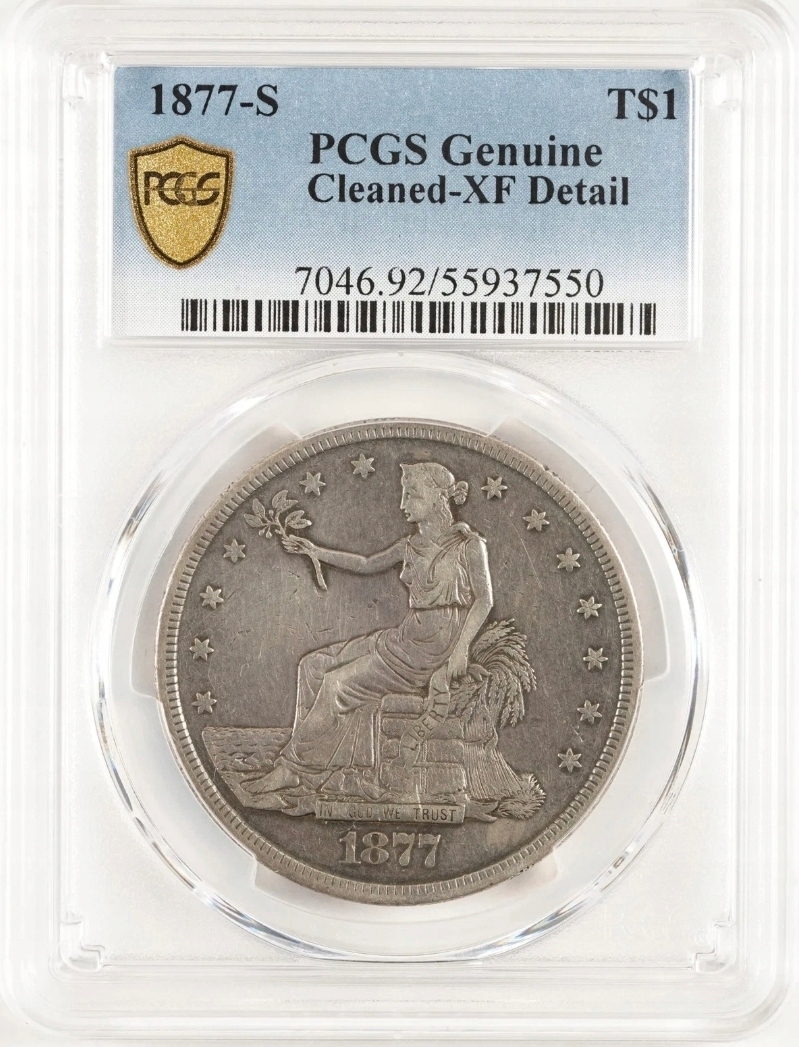 USA / Chiny - Trade Dollar 1877 S - Grading PCGS XF