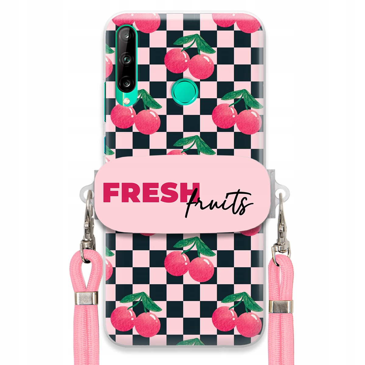Pouzdro pro Huawei P40 Lite E Crossbody vodítko držák na šachovnici Fresh Fruits