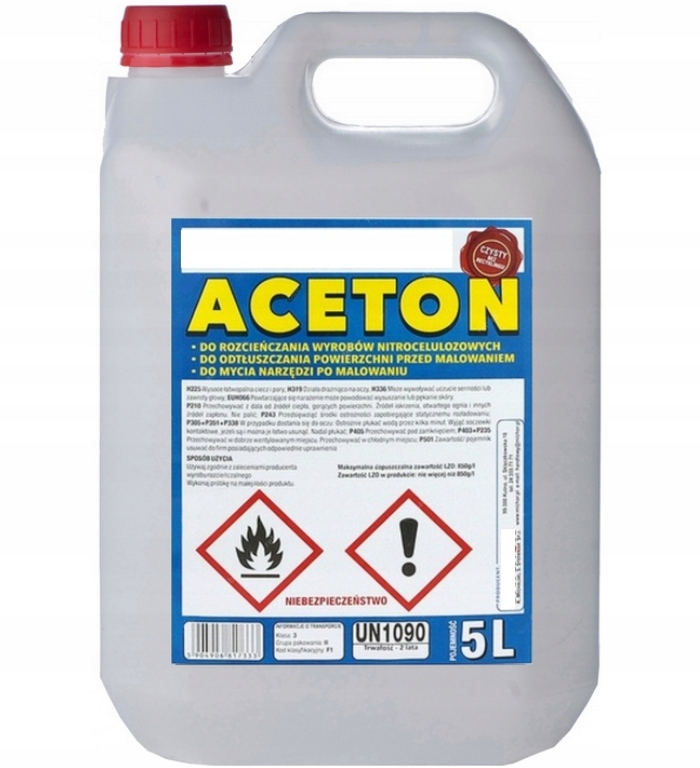 ACETON CZYSTY 100% 5L JAKOŚC PREMIUM