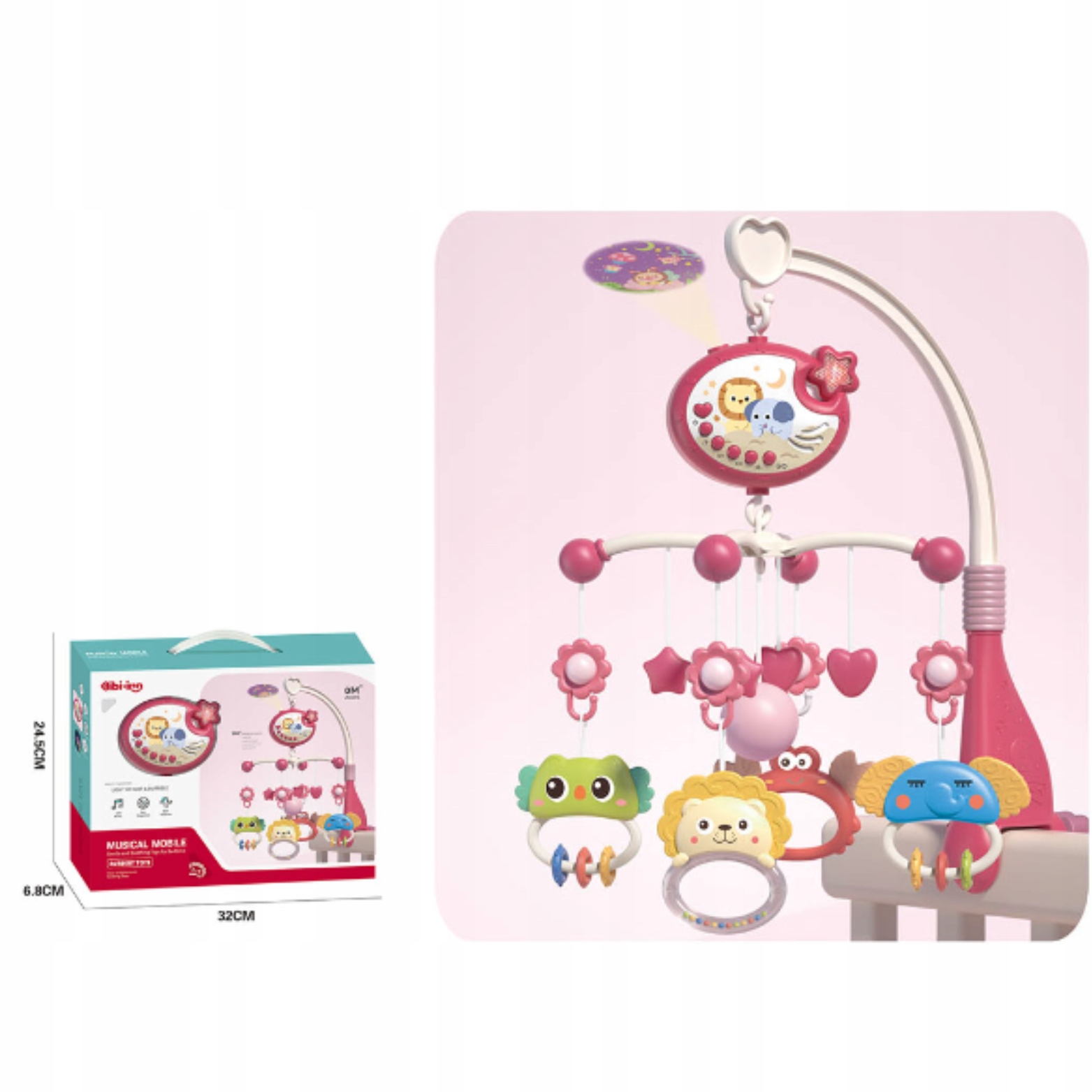 KARUZELKA DO ŁÓŻECZKA POZYTYWKA PROJEKTOR REGULACJA GŁOŚNOŚCI + PILOT Płeć chłopcy dziewczynki