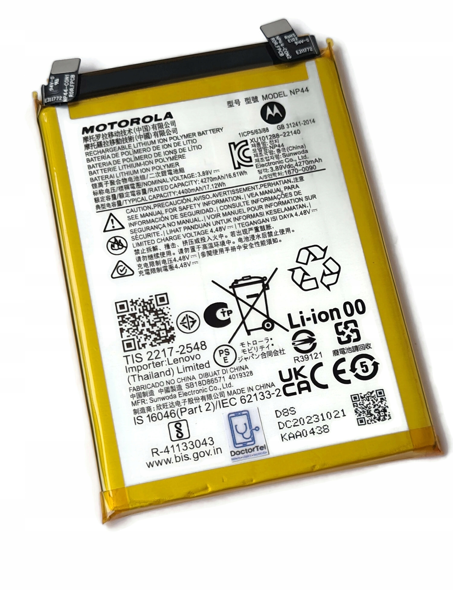 Org Nová originální baterie NP44 pro Motorola Edge 40 30 Fusion