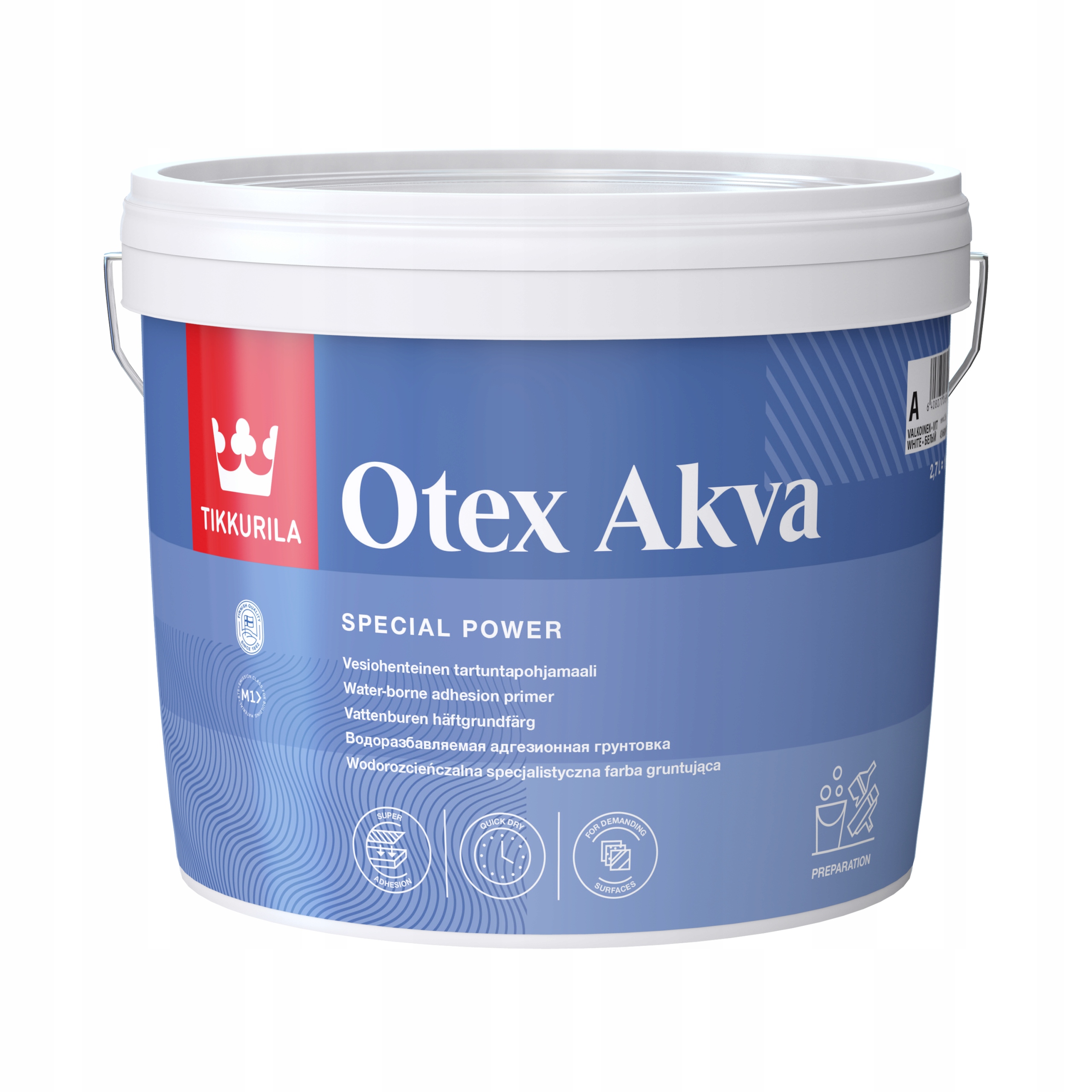 Tikkurila Otex Akva Primer 2,7L Bílá Matná – Rychleschnoucí Barva