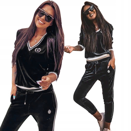

Komplet dres spodnie bluza welur M/L