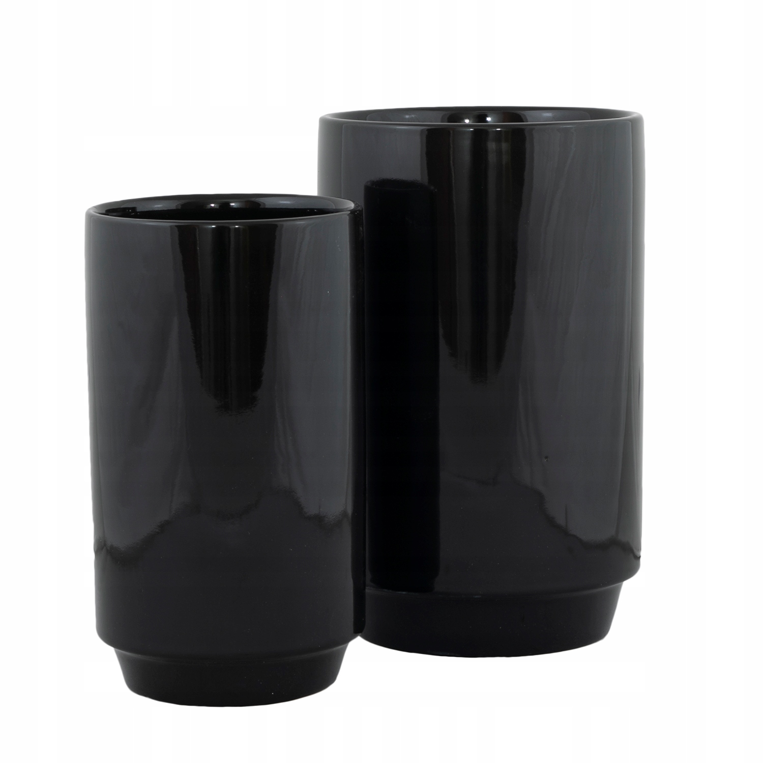 

2 szt. Donica Cylinder czarny połysk ceramiczna