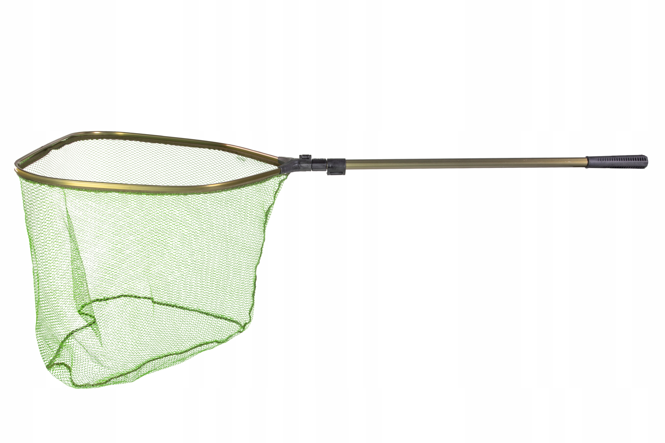 Podbierak teleskopowy solidny duży gumowana siatka głęboki karpiowy