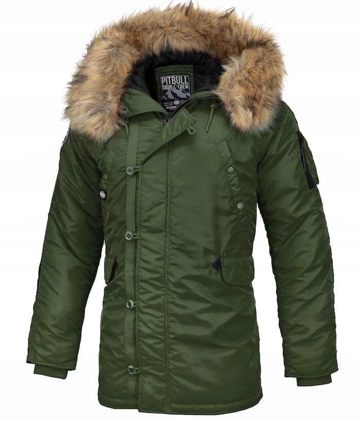 Pánská zimní bunda Pitbull Alder Zelená Ideální na zimu Zateplená S