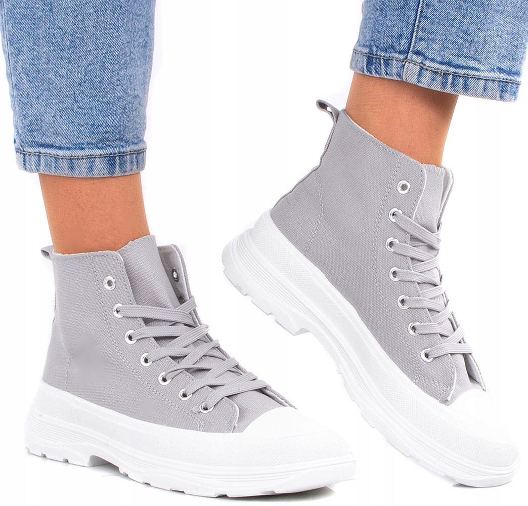 SZARE WYSOKIE TRAMPKI PALLADI 37