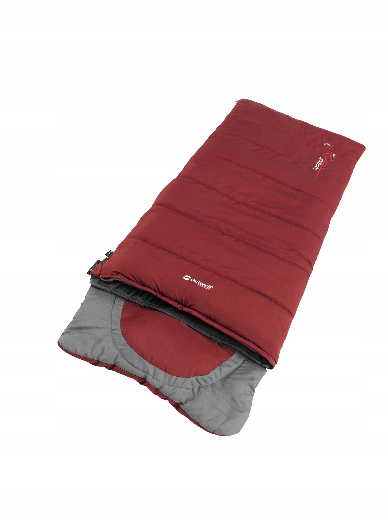 Spací pytel pro dítě Outwell Contour Junior (140 cm) červený/šedý