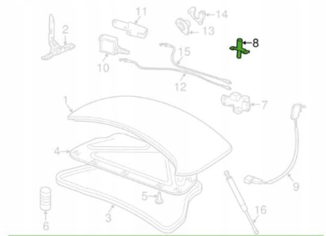 tip DYSTANS bonnet rear part JAGUAR XK8 97-06 / GJA3516AA
