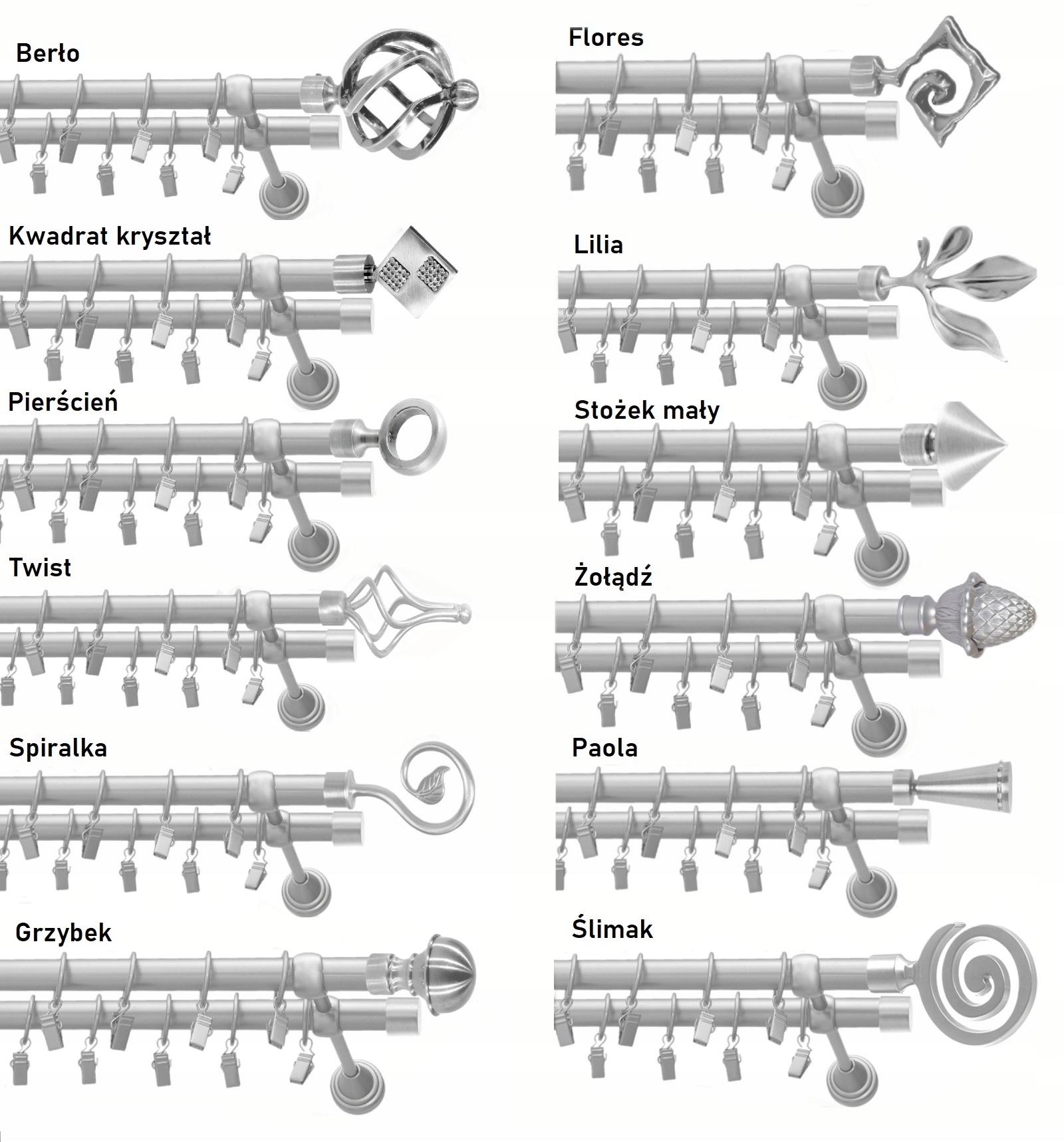 Karnisz sufitowy NA WYMIAR pojedynczy 16 mm ciche żabki Rodzaj karnisza pojedynczy