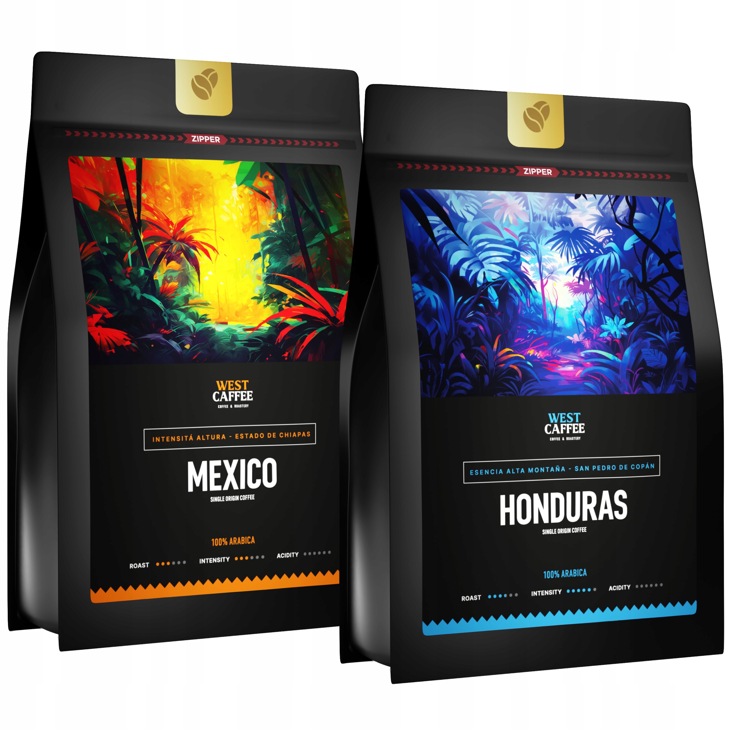 Levně Káva Zrnková 2x250G Set Mexico Honduras 100% Arabica Čerstvě pražená