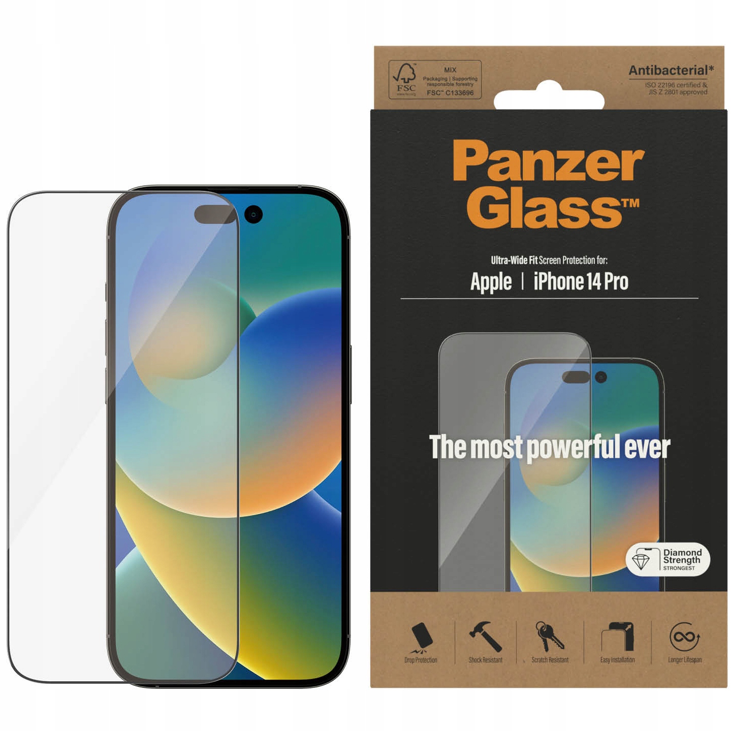 

Szkło do iPhone 14 Pro, PanzerGlass Ultra-Wide Fit