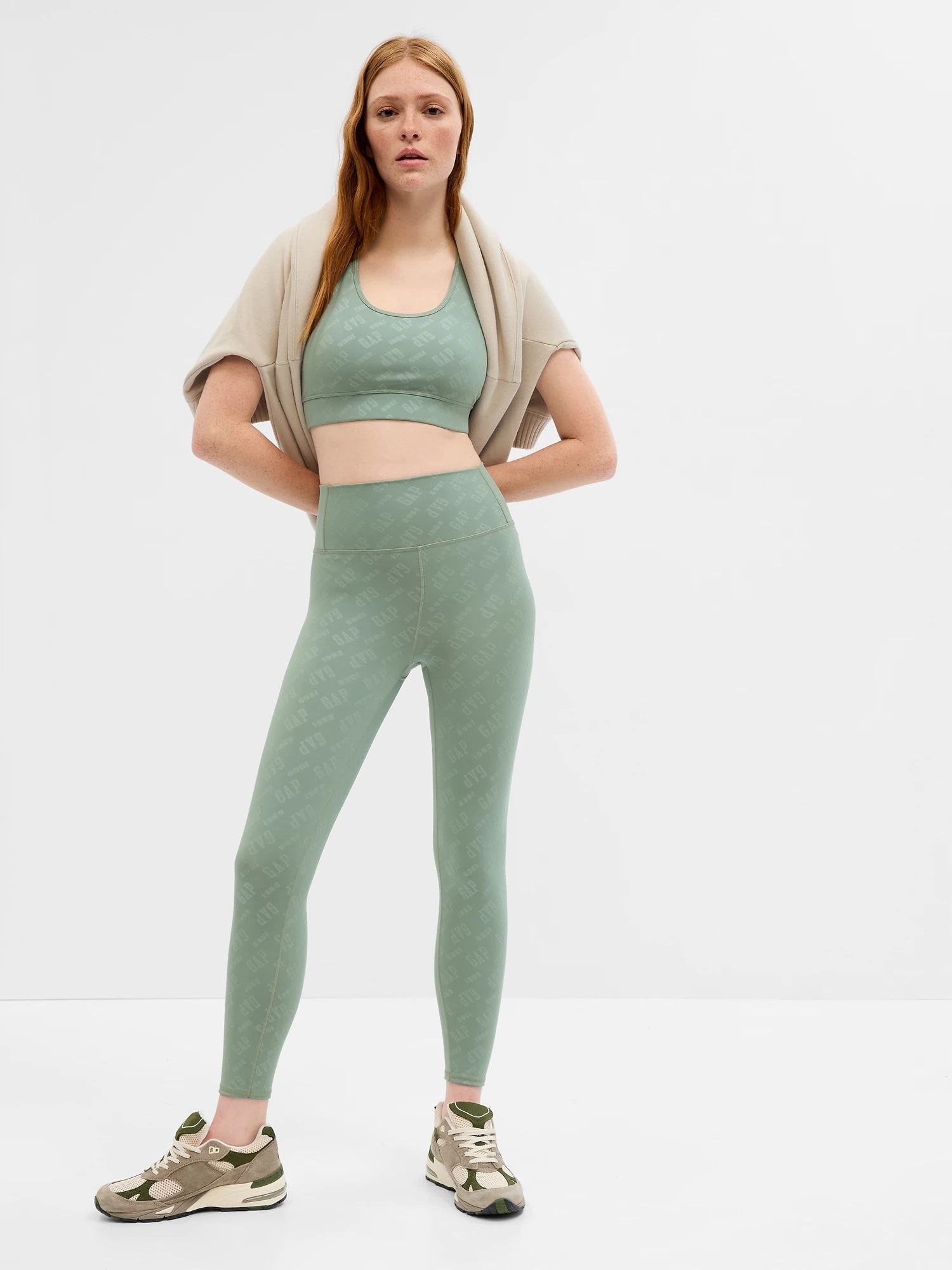 Gap Legíny GapFit high rise zelená