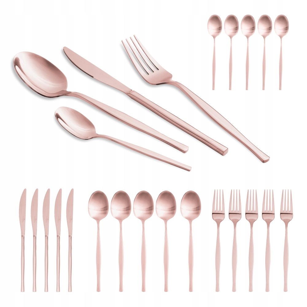 Súprava príborov nerez 24 ks mirror Rosegold Metallic Line