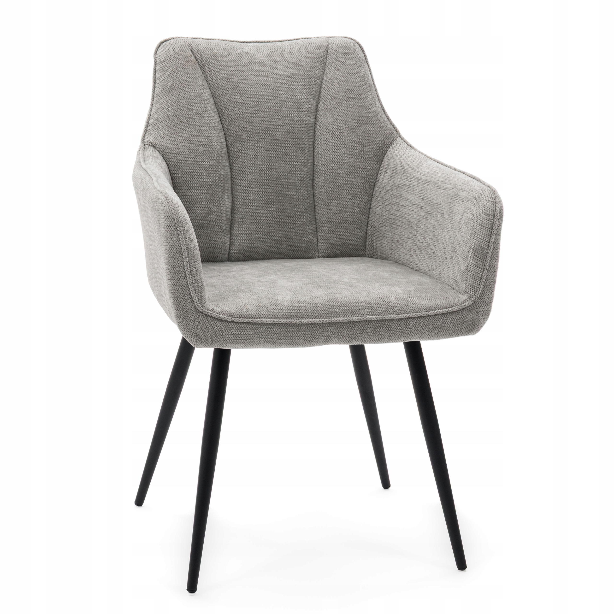 Šedá židle Adele, černé kovové nohy, loft do jídelny obývacího pokoje