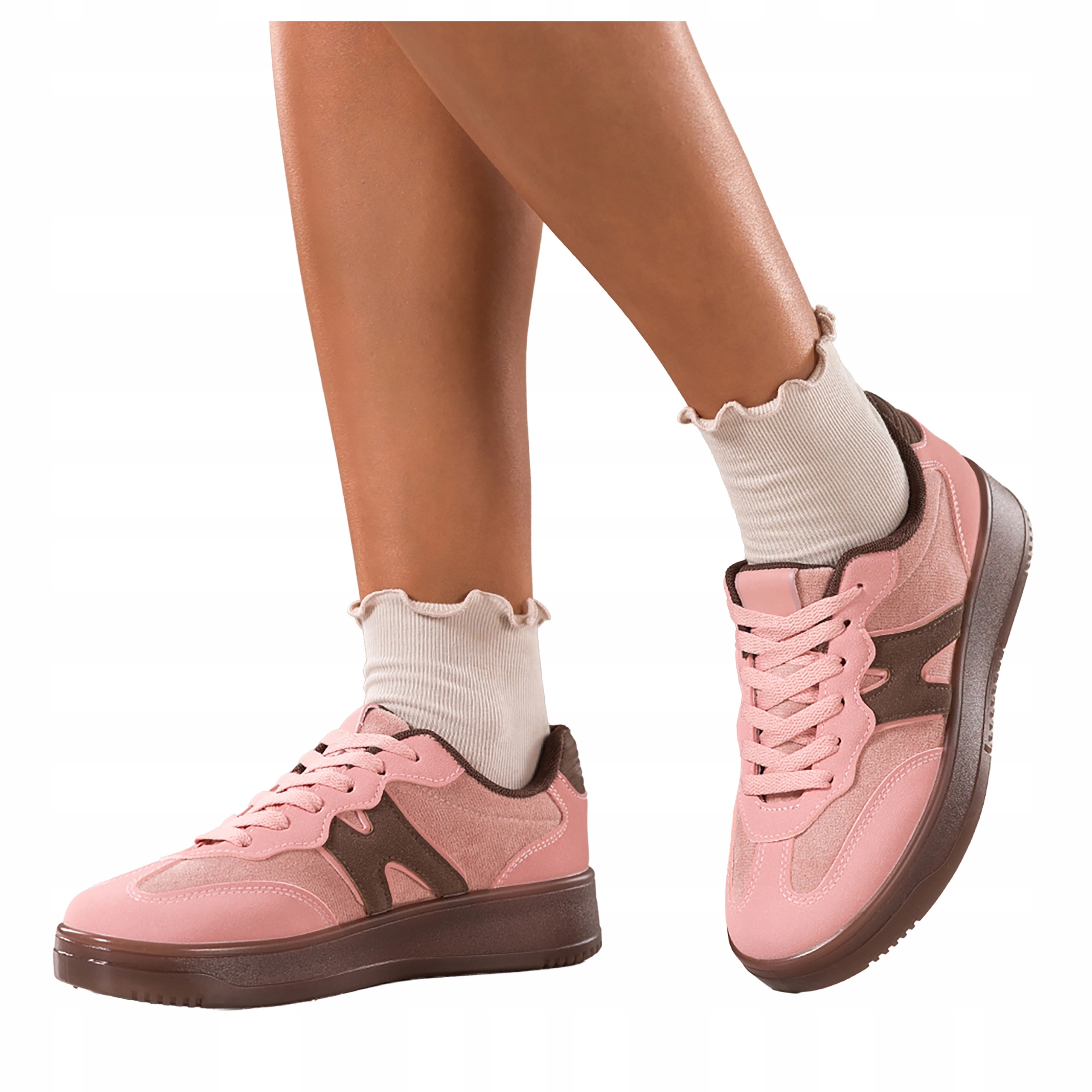 Růžové dámské Sportovní Tenisky na platformě, Šněrovací, pohodlné, velikost 40