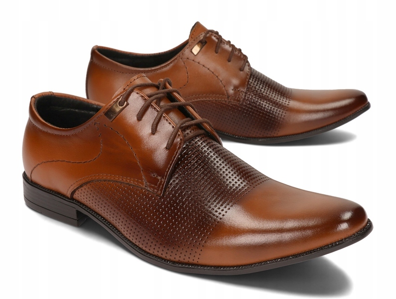 

Buty Męskie Obuwie Wizytowe Skóra 041 Brąz 42
