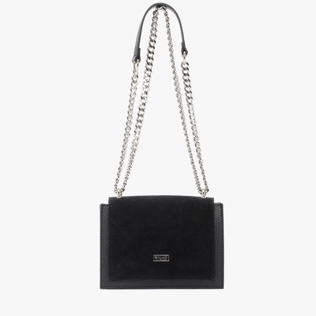 

Ryłko mała czarna skórzana torebka damska