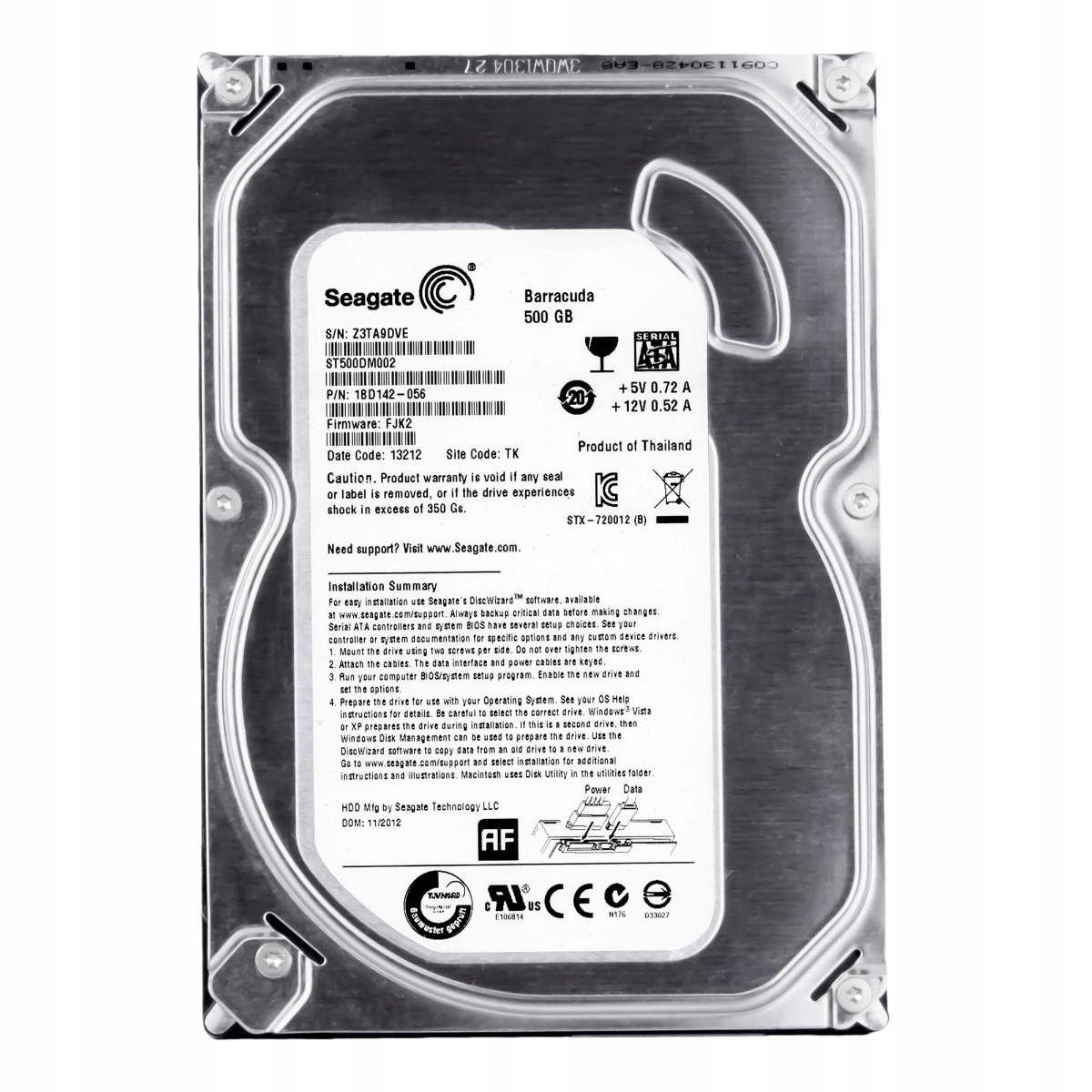 Seagate Barracuda 500GB 7.2K 16MB Sata III 3.5'' ST500DM002
