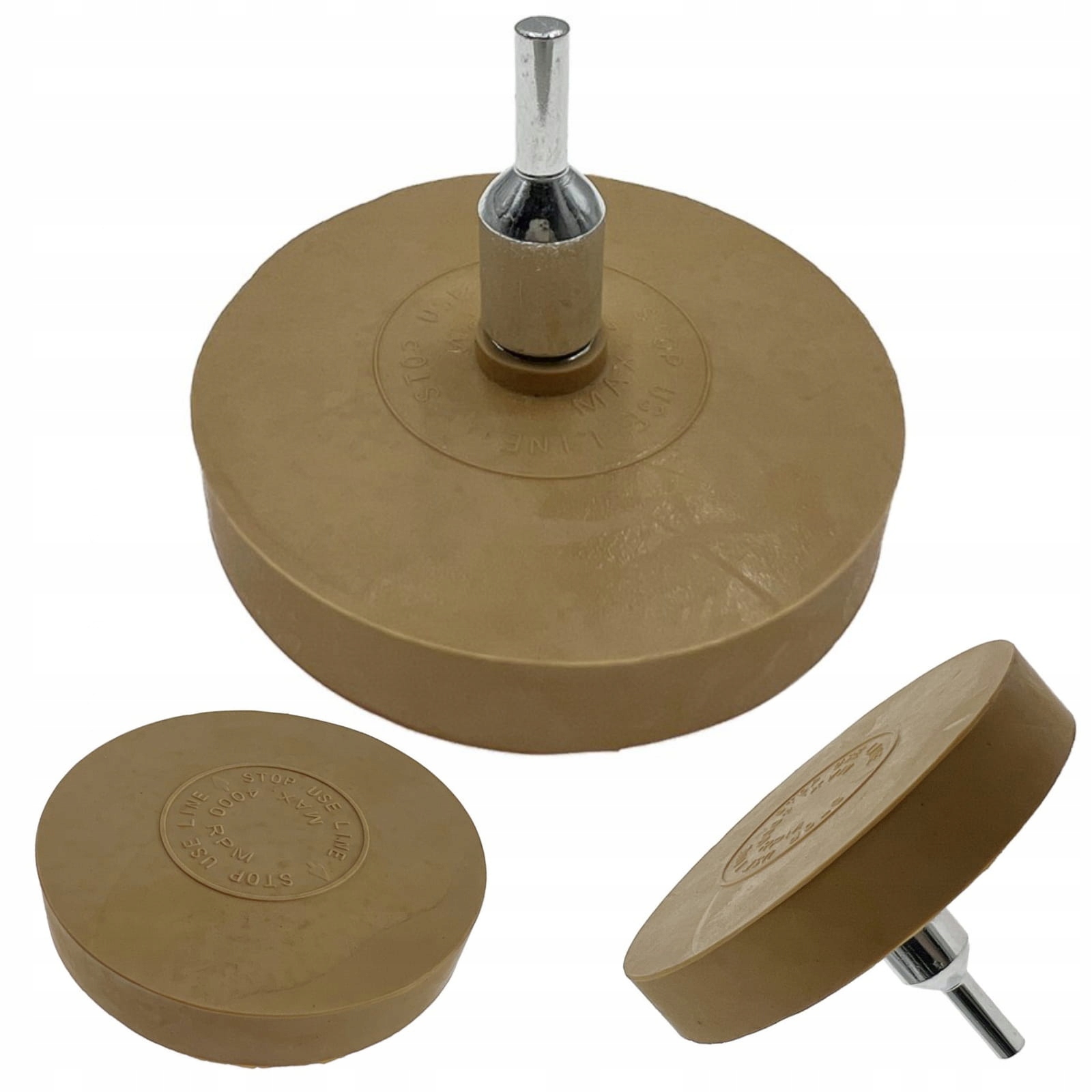 KRĄŻEK GUMOWY DO USUWANIA KLEJU FELG Z ADAPTEREM NA WIERTARKĘ