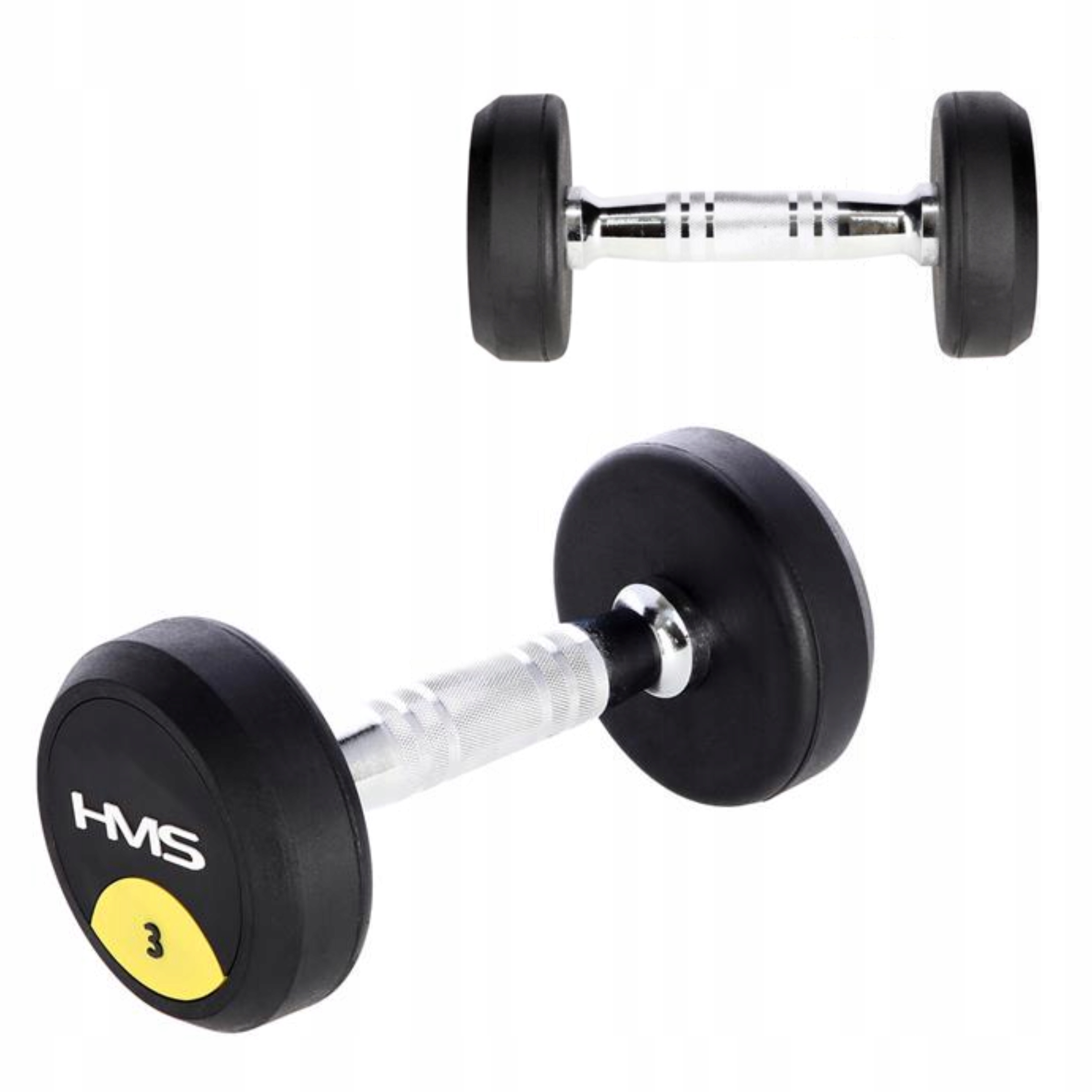 Hantla 1x 3kg stalowa gumowana chromowana okrągła Hms Hg Pro