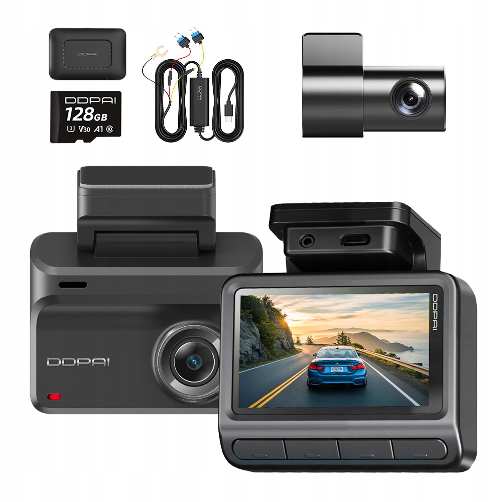 Videorekordér Ddpai Z50 Pro Kamera 4K Gps 128GB Zadní Modul 4G Sada