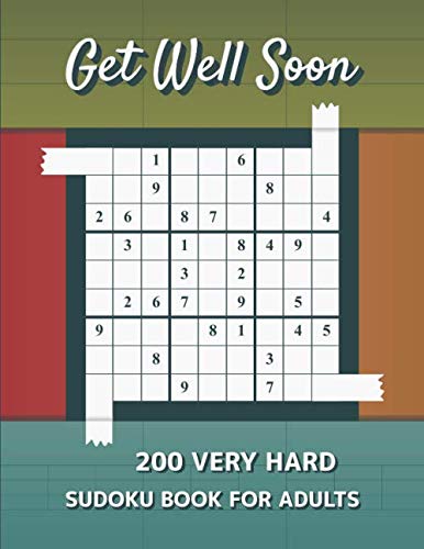 Puzzles, Dascity Get Well Soon: 200 Very Hard Sudoku Book For Adults: Puzzl